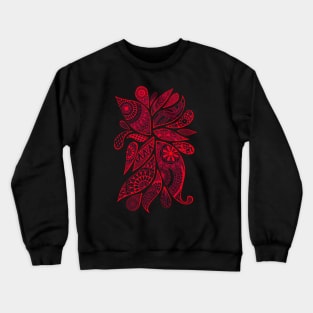 Abstract Zentangle Swirls Design (red on black) Crewneck Sweatshirt